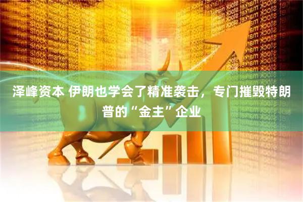 泽峰资本 伊朗也学会了精准袭击，专门摧毁特朗普的“金主”企业